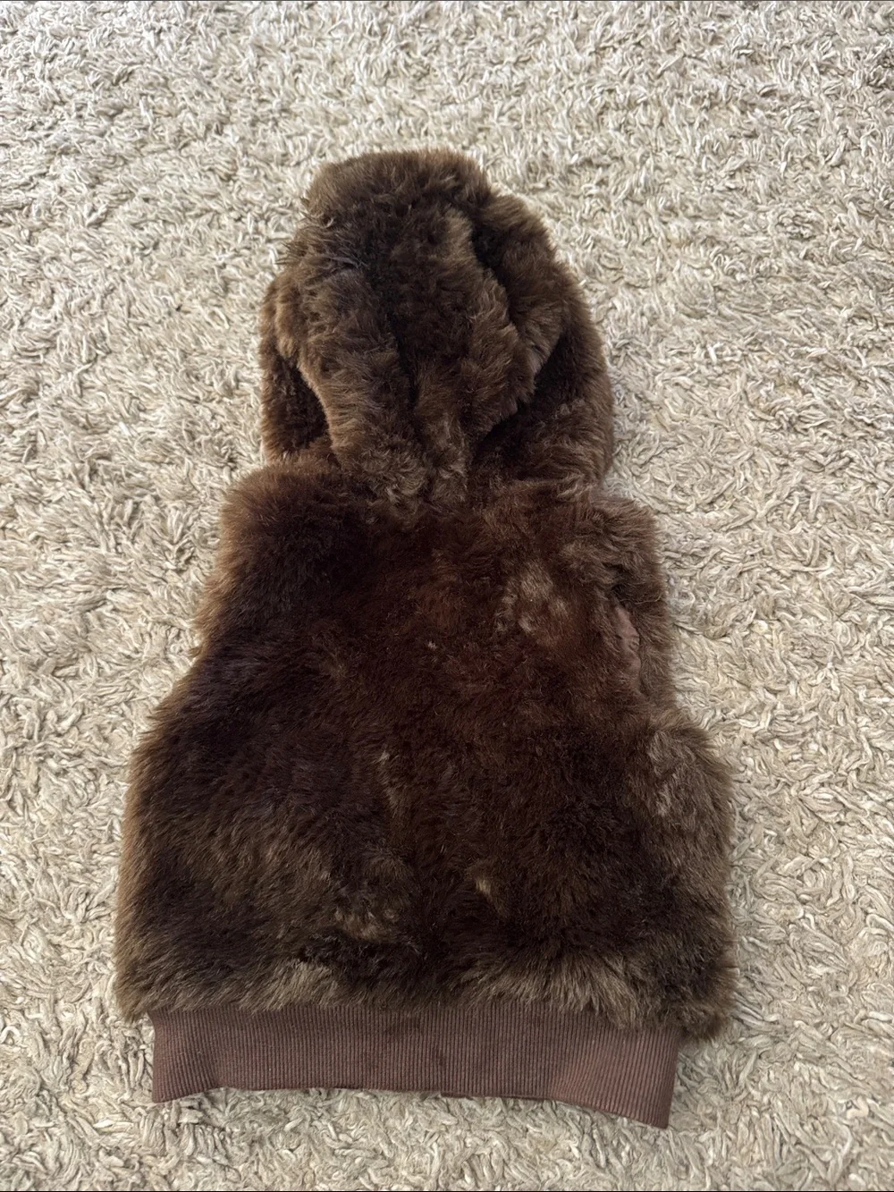 Gymboree Brown Faux Fur Hooded Vest for Kids